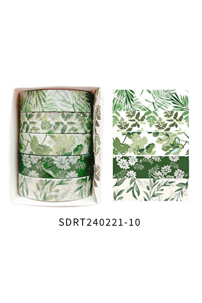 Choice11 SDRT240221-10 5 Rolls of Boxed Romantic Flower Handbook Tape, Cute D...