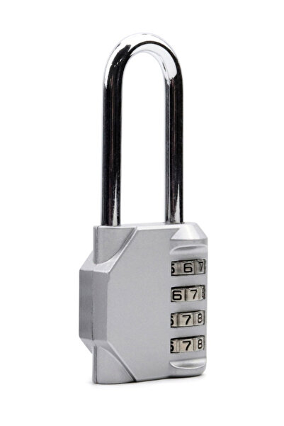 Choice Silver 2.6 Inch Long Shackle Combination Lock 4 Digit Outdoor Waterpro...