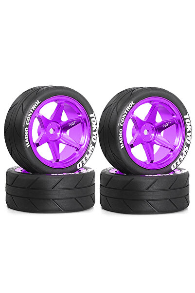 Choice 4pcs Purple RED SPIDER 65mm Wheel Tyres Tires 12mm Hex Blue Rim Durabl...