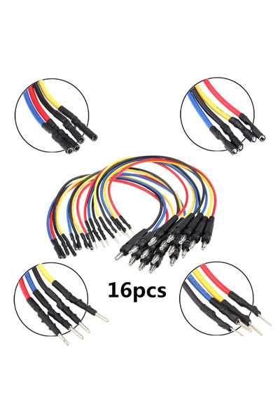 Choice 16PCS Banana Plug Jumper Wires Kit, 16pcs 4mm Stackable Breadboard Jum...