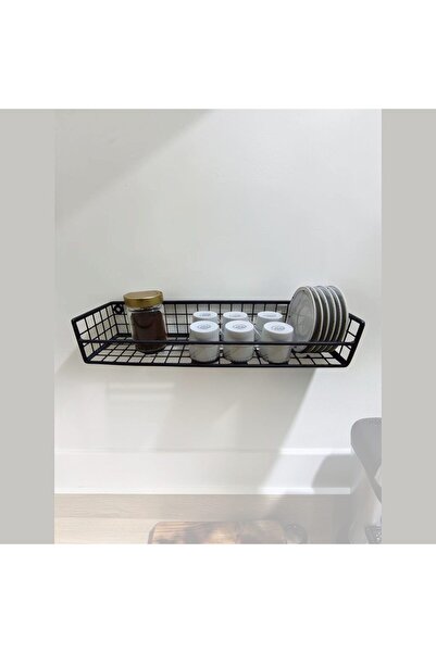 GO DEKOR Rüstik Çok Amaçlı Büyük Boy Mutfak Ve Banyo Rafı/ 45x10cm