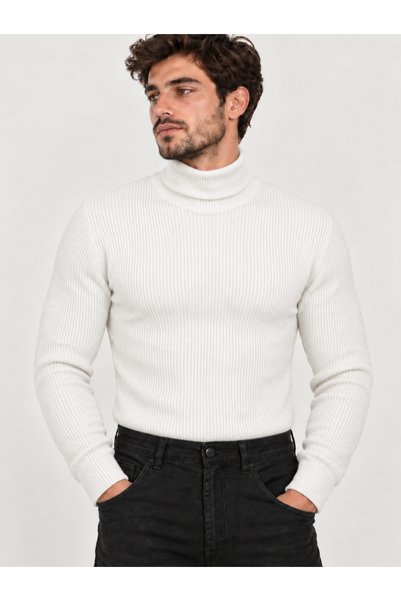 EMKA GİYİM Men's Full Turtleneck Knitwear Sweater