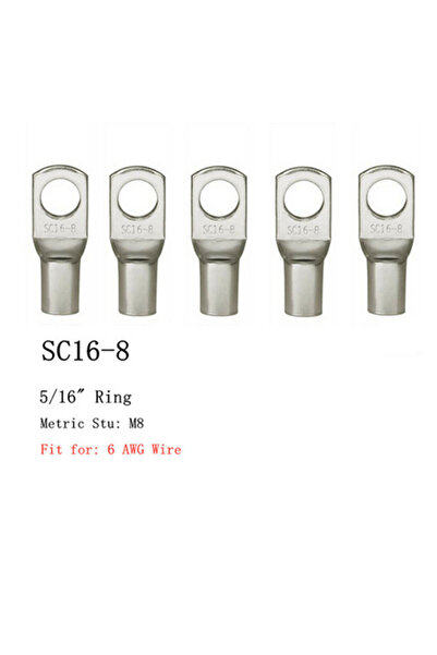 Choice1 20pcs 16-8 20PCS 4-25mm Assortment Tinned Copper Lugs Ring Crimp Term...