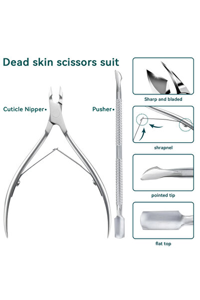 Choice1 2pcs Professional Stainless Steel Cuticle Nail Nipper Clipper Nail Ar...