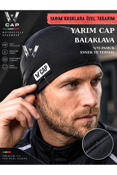 W Cap – Kulak Korumalı | Yarım Kasklara Uygun | Balaklava Açık Yüz-Vespa,Triumph,Custom styles