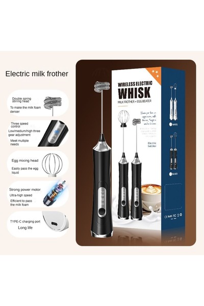 Choice1 ferrous 1 Electric Milk Frother, Dual Stick Rechargeable 3-Speed Hand...