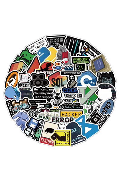 Choice AX2-120PCS 60/120PCS Programmer Computer Programming Graffiti Stickers...