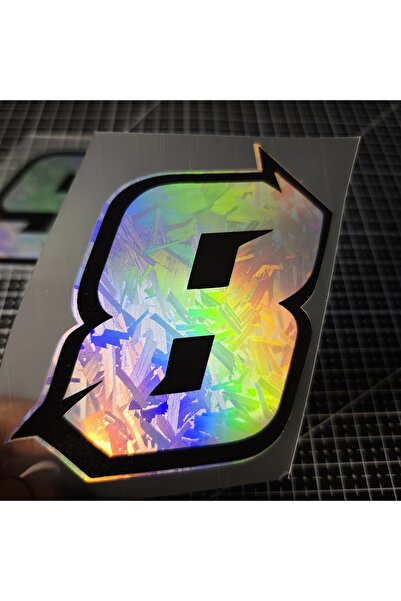 Choice9 Height 10cm NUM8 1pc Motorcycle Racing Number Stickers 0-9 - Iridesce...