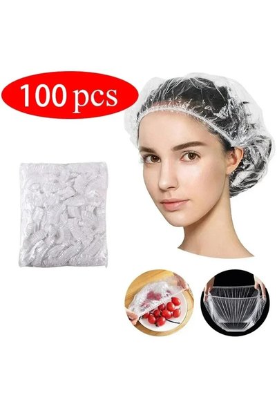 Choice 100pcs Disposable Shower Cap Food Cover for Food Preservation Stretcha...