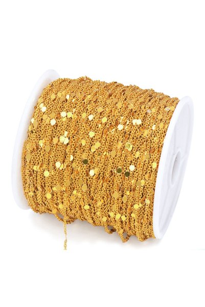 Choice 1.5mm 5meters gold color 5m/roll 1.5mm Sequins Chain Copper Cable Chai...