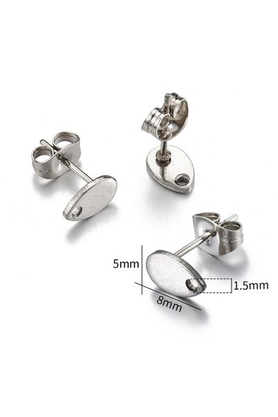 Choice3 Steel 04-Drop 10pcs Stainless Steel Earring Bases With Holes Or Loops...