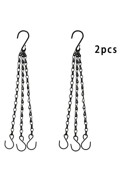 choice2 2pcs 40cm Imitation Rattan Hanging Basket Flower Pot Chain with 3 Hoo...