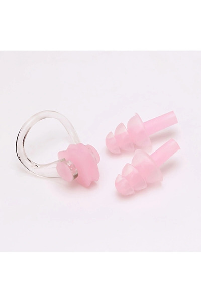 Choice4 pink 1set Waterproof Silicone Swimming Earplugs Nose Clip Plugs,Ear &...