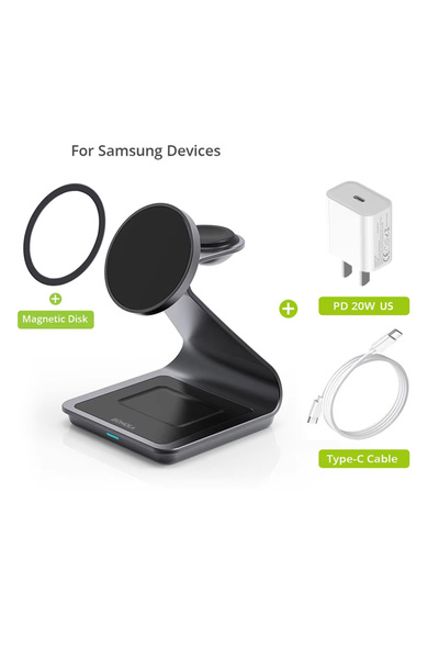 Choice Black add US Plug Bonola Magnetic 3 in 1 Wireless Charger Station for ...