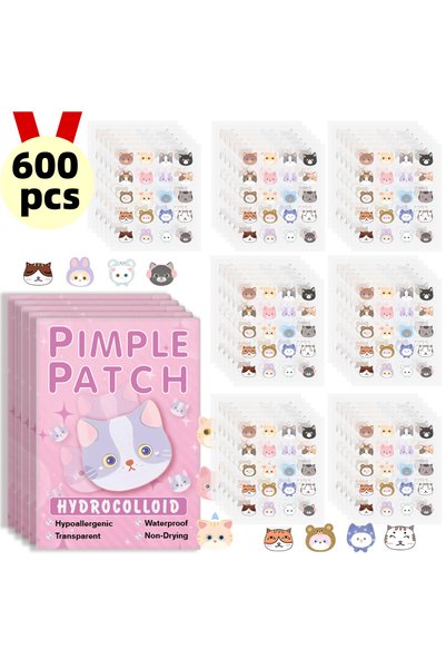 choice2 B600pcs maomaoB 600pcs لصقات حب الشباب على شكل قطة كرتونية، لصقات حب ...