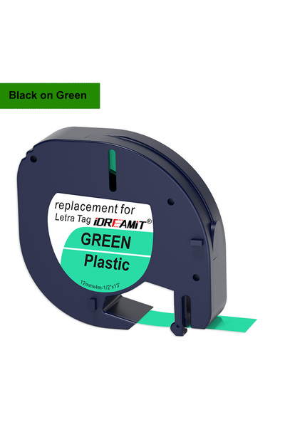Choice1 Black on Green 1PK Compatible for Dymo LetraTag White Label Tape 9122...