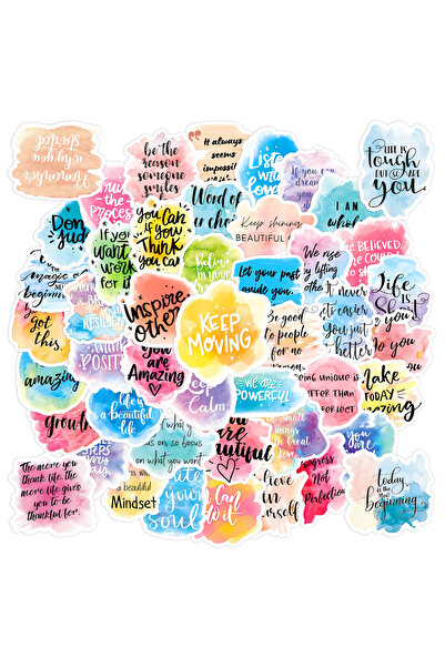 Choice 50pcs 50Pcs Colorful Inspirational Positive Words Text Stickers DIY Di...