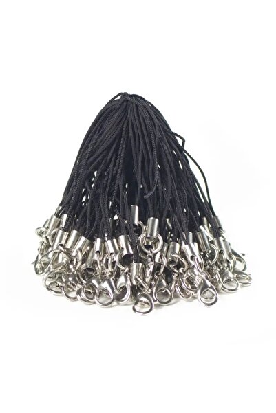Choice Black 100pcs Polyester Lanyard Single Ring Lobster Clasp Rope Keychain...