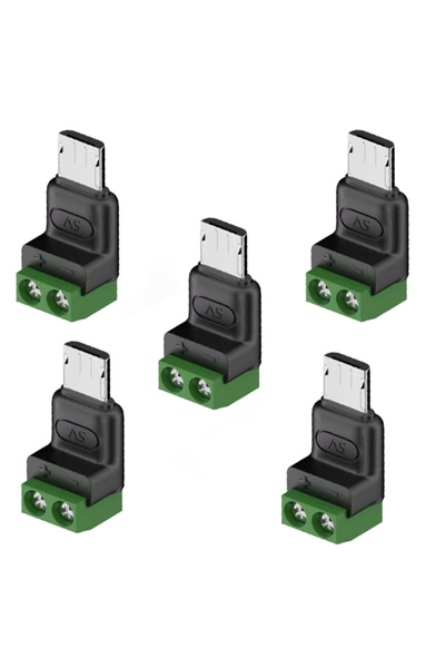Choice1 5PCS Micro 5PCS TypeC 2-Pin Adapter No-Solder Quick Connect Green Ter...