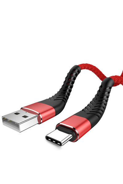 Choice كابل USB نوع C سريع الشحن بطول 2 متر باللون الأحمر 3 أمبير لهواتف سامس...