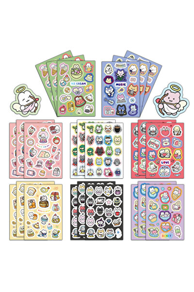 Choice 8PCS 8PCS creative hot selling cat party stickers DIY notebook account...