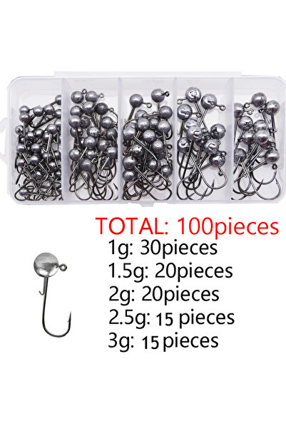 Choice 100pcs a box box10 100pcs/box 1g 1.5g 2g 2.5g 3g jig head Shank Round ...