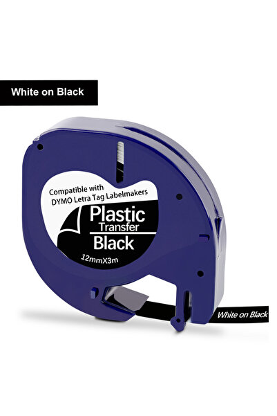 Choice4 White on Black 1PK Compatible for Dymo LetraTag White Label Tape 9122...