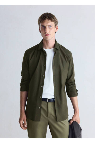 MANGO Man Non-iron comfort stretch pamuklu gömlek
