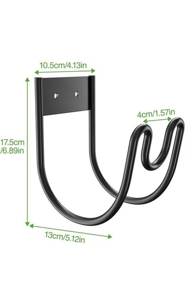 Choice Black Durable Iron Metal Garden Hose Hanger Wall Mounted Easy Installa...