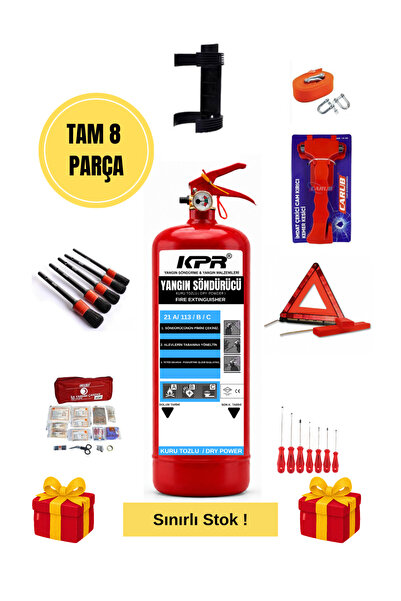 KPR YANGIN 1 KG Kuru Kimyevi Tozlu Yangın Tüpü-Askı Aparatı -Detay Fırçası-3 ...