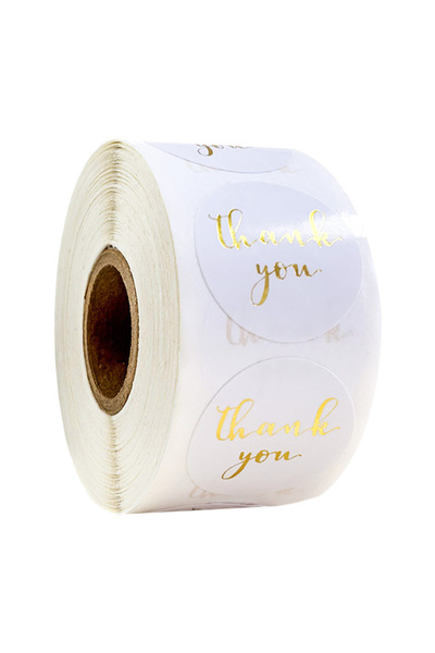 choice2 Other 2.5cm White 500pcs Round Labels Kraft Paper Thank You Sticker D...