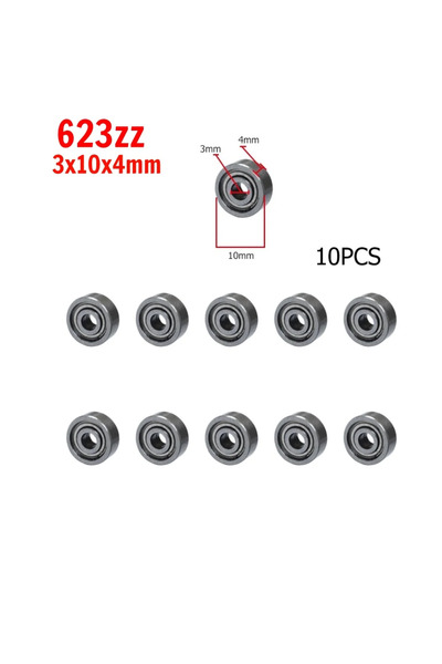 Choice4 623zz-3x10x4mm 10pcs Miniature Bearings 685zz 608z 625ZZ Silent Small...