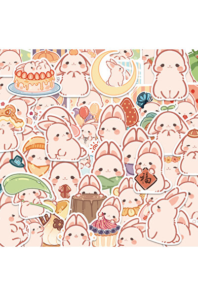 Choice 50pcs 50pcs scrapbook stickers Kawaii Cartoon Rabbit Decorative Tag Gi...