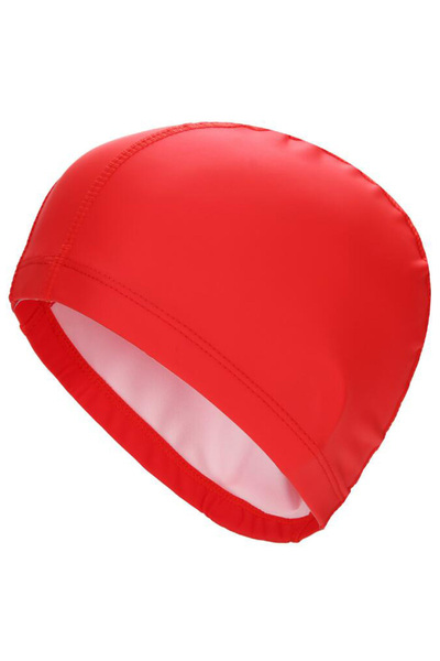 Choice One Size Red PU Fabric Swimming Cap Men Women Waterproof Swim Pool Hat...