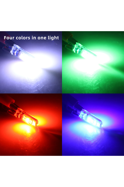 Choice 4 ألوان فلاش 10x T10 W5W RGB LED ضوء ستروب 3030 SMD 8 LED إضاءة داخلية...