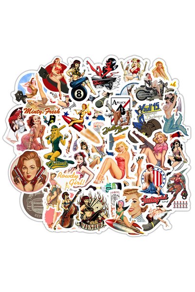 Choice 49Pcs 49Pcs Pinup Girl Stickers Pinup Art Stickers Mobile Water Bottle...