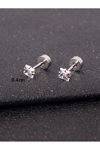 Choice 1 pair 4mm 1-5pairs Simple Square Stainless Steel Stud Earrings For Me...