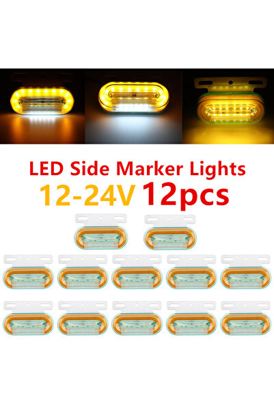 Choice 12 pcs 12pcs 12V/24V LED Car Truck Side Marker Lights Car External Lig...