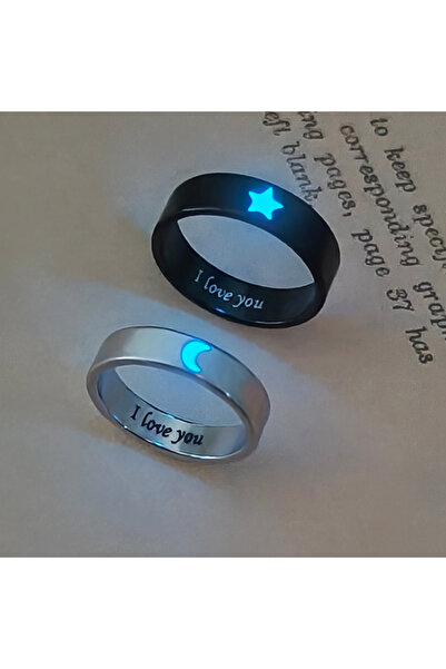 Choice W509 Luminous Stainless Steel Couple Rings Gift Set - Fashionable And ...