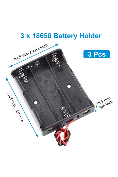 choice2 3pcs 3 slot 3pcs 18650 Battery Holder with Wire 3.7V,7.4V, 11.1V, 14....