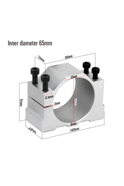 Choice1 65mm 52mm 56mm 65mm 80mm Aluminum Spindle Clamp Motor Bracket with 4p...