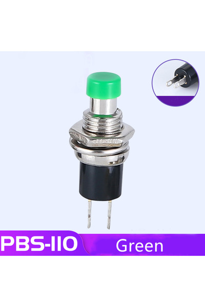 Choice5 ٦ قطع من مفاتيح الضغط اللحظية PBS-110 7 مم باللون الأخضر، اضغط على زر...
