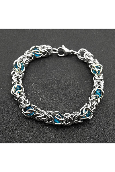 Choice 20cm SR Trendy Byzantine Link Chain for Men Boys Stainless Steel Silve...