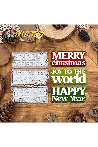 Choice Original Lovely Layers Christmas New Year Titles Words Metal Cutting D...