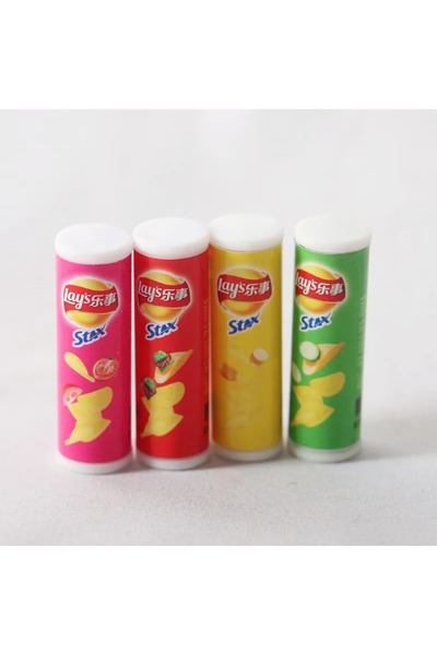choice2 A no chips 4pcs New 1/6 Scale Miniature Dollhouse Snack Potato Chips ...