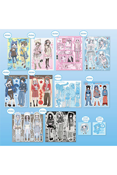Choice4 ALL 12Pcs 1/12 Pcs Korean Domi Stickers Girl Kumika Characters Hot Gi...