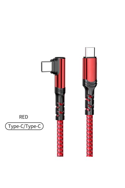 Choice 2m Red 120W USB C To USB C Cable 90 Degree For iPad MacBook Pro For Xi...