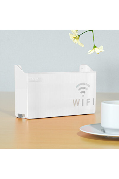 Choice1 White Wall Mount Router Storage Box Home Office Storage Rack for Routers