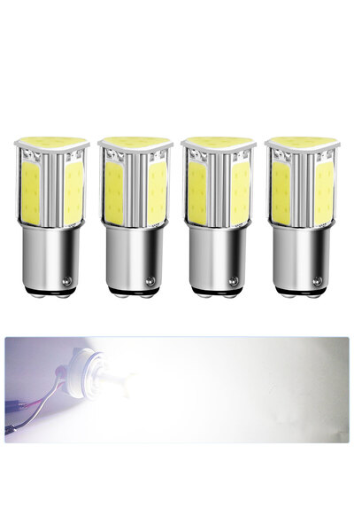 Choice1 4 مصابيح LED بيضاء من نوع BAY15D، و4 مصابيح LED من نوع BA15S، ومصابيح...