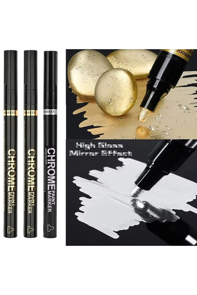 Choice 2pc Gold -1pcSilver 5/1pcs Chrome Pen Marker Mirror Waterproof Paint R...